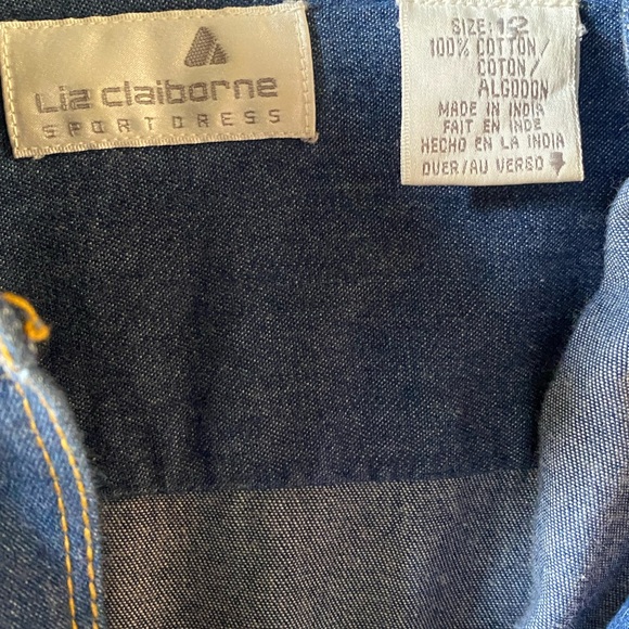 Vintage LIZ CLAIBORNE SPORTDRESS Lightweight Denim and Madras Plaid Wear - Picture 5 of 6
